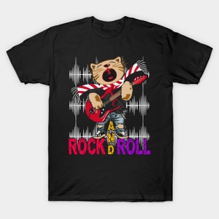 Rock & Roll Music - Cat with Guitar T-Shirt